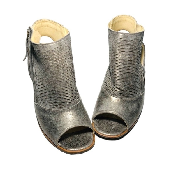 NWT Paul Green Willow Peep Toe High Heel Booties in Weathered Gold -UK 7.5|US 10 - Picture 1 of 13